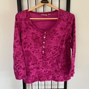 Womans Avenue Raspberry Pink/Purple Button Top